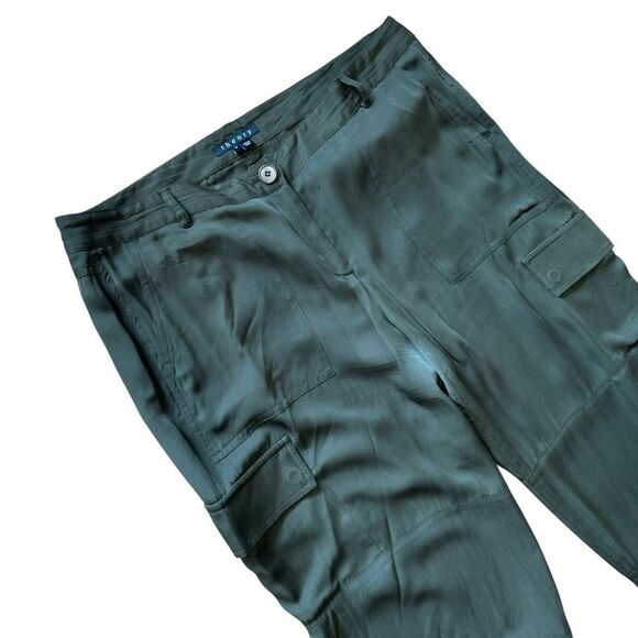 Revolve Theory Cargo Pants HANNON MODERN SILK PANTS IN DARK LAUREL - Picture 5 of 9